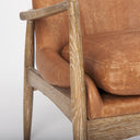 Westan Cognac Faux Leather WMedium Brown Wood Accent Chair - Default Title