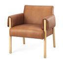 Ashton Brown Leather w Light Wood Accent Chair - Default Title