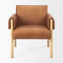 Ashton Brown Leather w Light Wood Accent Chair - Default Title
