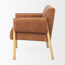 Ashton Brown Leather w Light Wood Accent Chair - Default Title