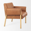 Ashton Brown Leather w Light Wood Accent Chair - Default Title