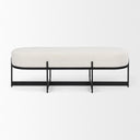 Amelia 550L x 180W x 180H Cream Boucle WBlack Metal Upholstered Bench - Default Title