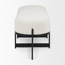 Amelia 550L x 180W x 180H Cream Boucle WBlack Metal Upholstered Bench - Default Title