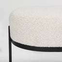 Amelia 550L x 180W x 180H Cream Boucle WBlack Metal Upholstered Bench - Default Title