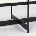 Amelia 550L x 180W x 180H Cream Boucle WBlack Metal Upholstered Bench - Default Title