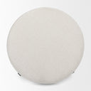 Amelia 358L x 358W x 175H Cream Boucle WBlack Metal Upholstered Ottoman - Default Title