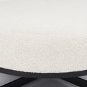 Amelia 358L x 358W x 175H Cream Boucle WBlack Metal Upholstered Ottoman - Default Title