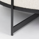 Amelia 358L x 358W x 175H Cream Boucle WBlack Metal Upholstered Ottoman - Default Title