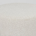 Amelia Cream Boucle WBlack Metal Upholstered Pouf - Default Title