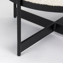 Amelia Cream Boucle WBlack Metal Upholstered Pouf - Default Title