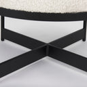Amelia Cream Boucle WBlack Metal Upholstered Pouf - Default Title