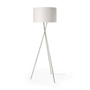 Ambrose 200L x 200W x 618H Silver Metal WBeige Fabric Shade Floor Lamp - Default Title