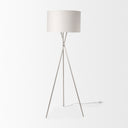 Ambrose 200L x 200W x 618H Silver Metal WBeige Fabric Shade Floor Lamp - Default Title