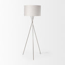 Ambrose 200L x 200W x 618H Silver Metal WBeige Fabric Shade Floor Lamp - Default Title