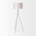 Ambrose 200L x 200W x 618H Silver Metal WBeige Fabric Shade Floor Lamp - Default Title
