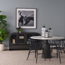 Gamfield 61L x 61W x 134H Medium Black Metal and Glass Lantern - Default Title
