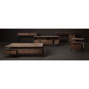 Glenn VII 56L x 22W Dark Brown Wood w Black Iron Frame 3 Drawer Office Desk - Default Title