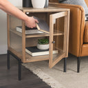 Arelius 20L x 18W x 26H Light Brown Wood W Black Metal Frame EndSide Table - Default Title