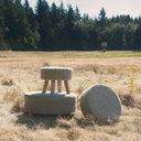 Bina 240L x 240W x 140H Light Gray 4 Legged Wool Stool - Default Title
