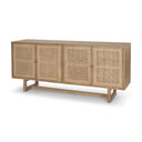 Grier 72 Light Brown Solid Wood W Cane Sideboard - Default Title