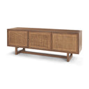 Grier 65 Medium Brown Wood W Cane Media Console - Default Title