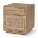 Grier Light Brown Wood w Cane End Table - Default Title