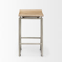 Givens 258H Seat Height Brown Wood WSilver Metal Frame Counterstool - Default Title