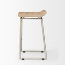Givens 258H Seat Height Brown Wood WSilver Metal Frame Counterstool - Default Title