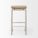 Givens 258H Seat Height Brown Wood WSilver Metal Frame Counterstool - Default Title