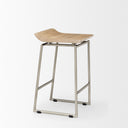 Givens 258H Seat Height Brown Wood WSilver Metal Frame Counterstool - Default Title