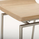 Givens 318H Seat Height Brown Wood WSilver Metal Frame Barstool - Default Title