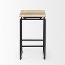Givens 258H Seat Height Natural Wood WBlack Metal Counter Stool - Default Title