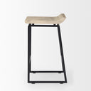 Givens 258H Seat Height Natural Wood WBlack Metal Counter Stool - Default Title