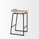 Givens 258H Seat Height Natural Wood WBlack Metal Counter Stool - Default Title