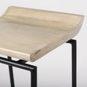 Givens 258H Seat Height Natural Wood WBlack Metal Counter Stool - Default Title