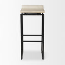 Givens 318H Seat Height Natural Wood WBlack Metal Frame Bar Stool - Default Title