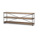 Trey I 80L x 16W Brown Wood and Black Iron Console Table - Default Title