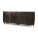 Tucker Dark Brown w Carved Arch Pattern 4 Door Sideboard - Default Title