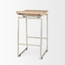 Givens 258H Seat Height Brown Wood WSilver Metal Frame Counterstool - Default Title