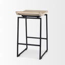 Givens 258H Seat Height Natural Wood WBlack Metal Counter Stool - Default Title