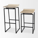 Givens 258H Seat Height Natural Wood WBlack Metal Counter Stool - Default Title