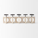 Cambie 290L x 60W x 90H Natural Wood WBlack Metal Candle Holders - Default Title