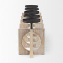 Cambie 290L x 60W x 90H Natural Wood WBlack Metal Candle Holders - Default Title