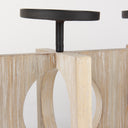 Cambie 290L x 60W x 90H Natural Wood WBlack Metal Candle Holders - Default Title