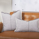 Thais 13L x 21W Gray Fabric Fringed Decorative Pillow Cover - Default Title