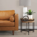 Svend 880L x 380W x 340H Tan Leather Sofa - Default Title