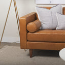Svend 880L x 380W x 340H Tan Leather Sofa - Default Title