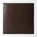 Minara 36L x 36W x 16H Square Dark Brown Leather Wrapped Ottoman - Default Title