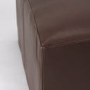 Minara 36L x 36W x 16H Square Dark Brown Leather Wrapped Ottoman - Default Title