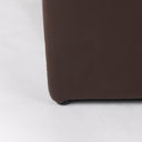 Minara 36L x 36W x 16H Square Dark Brown Leather Wrapped Ottoman - Default Title